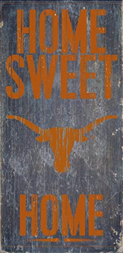 Letrero de madera Texas Longhorns rectangular decorativo de 6x12 2