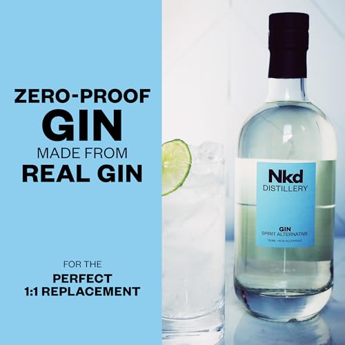 Nkd Gin Non-Alcoholic Spirit – Zero-Proof Gin Alternative | Juniper, Coriander & Lime Peel Botanicals | Distilled from Real Gin for Cocktails & Mocktails | Perfect 1:1 Gin Replacement | 750ml
