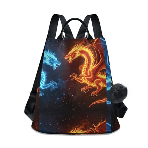 Sac à dos Dragons Fire Ice en polyester sergé noir haut de gamme