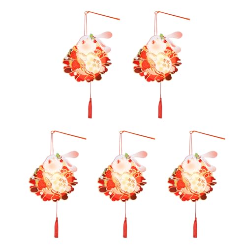 PANGBOER Juego de lámparas de papel artesanal con patrón floral, estilo retro chino, suministros de manualidades para ocasiones de festivales y regalos, lámpara de montaje extraíble