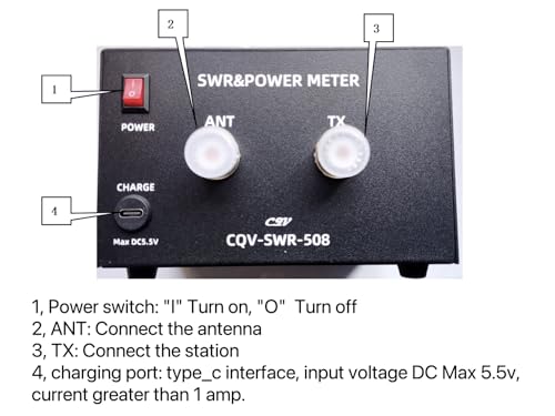 YZTERA SWR Power Meter CQV-SWR-508 200w Digital Standing Wave Meter Work from 1.8-54Mhz by YZTERA - Image 4