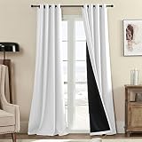 100% Blackout Curtain Panels, 84 inches 2 Panel Sets, Heat and Full Light Blocking Drapes with Gromm