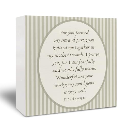 Kneaotoaji Wooden Box Sign 5x5 - Christian Nursery Desk Decor,