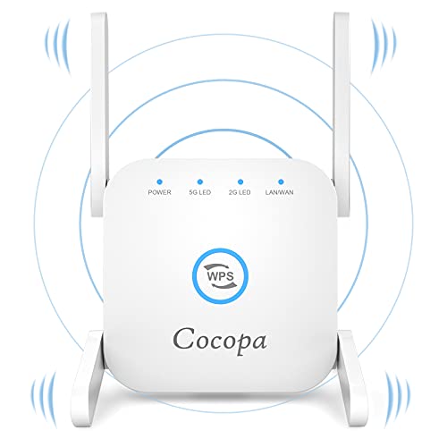 Cocopa WiFi Extender,WiFi Booster and Signal Amplifier WiFi Range Extender Covers up to 3000sq.ft,WiFi Repeater with Ethernet Por