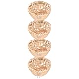 LUCKDANO élevage de Canaris 4 Nichoirs en Bambou Tissés à la Main avec Crochets, Parfaits pour les Perroquets et les Canaris.