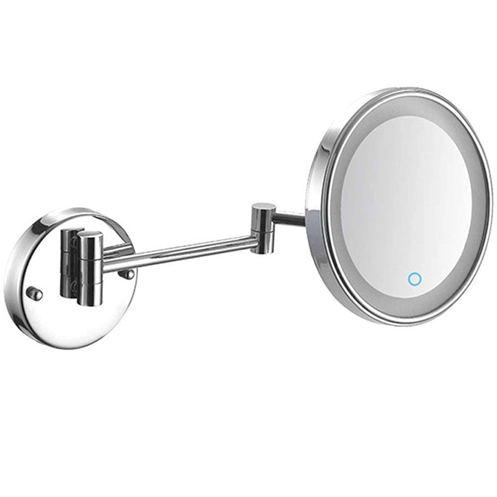 Miroir salle de bain grossissement 3X mural LED rasage pivotant