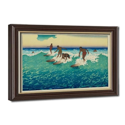 Poster Surf Riders Honolulu Hawaii Charles W. Bartlett impression toile 20x30cm
