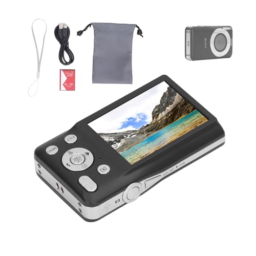 Appareil Photo Numérique, Caméscope de Voyage Quotidien Portable à Entrée D'écran 2,7 Pouces, 8K 68MP 16X Zoom Timer Shoot Appareil Photo Numérique Compact, 750mAh (Noir)