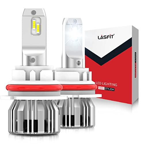 Lasfit 9007 Hb5 Led Light Bulbs, 300% Super Brighter, 6000K Cool White 9007 Led Conversion Kit, Plug-And-Play 9007 Halogen Replacement, Mini Size, Non-Polarity, Pack Of 2 #TOP26