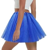 Women's 5-Layer Tulle Tutu Skirt, Fluffy Dance Dress for Cosplay, St. Patrick's Day Halloween Costume, Party, Running (US, Alpha, Large, Regular, Regular, Royal Blue) -  UAREBST