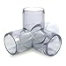 FORMUFIT F0344WT-UV 4-Way Tee PVC Fitting, Furniture Grade, 3/4" Size, Clear