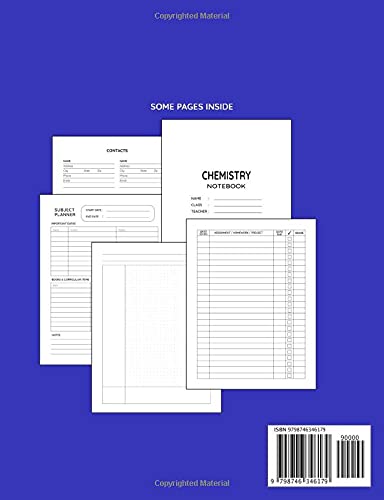 Chemistry Notebook: Cornell Papers with Dot Grid Pages for Writing Notes: Reminder of Due Date for Assignment, Homework, Group and Individual ... Teachers and Classmates: For High School Boys - Image 2