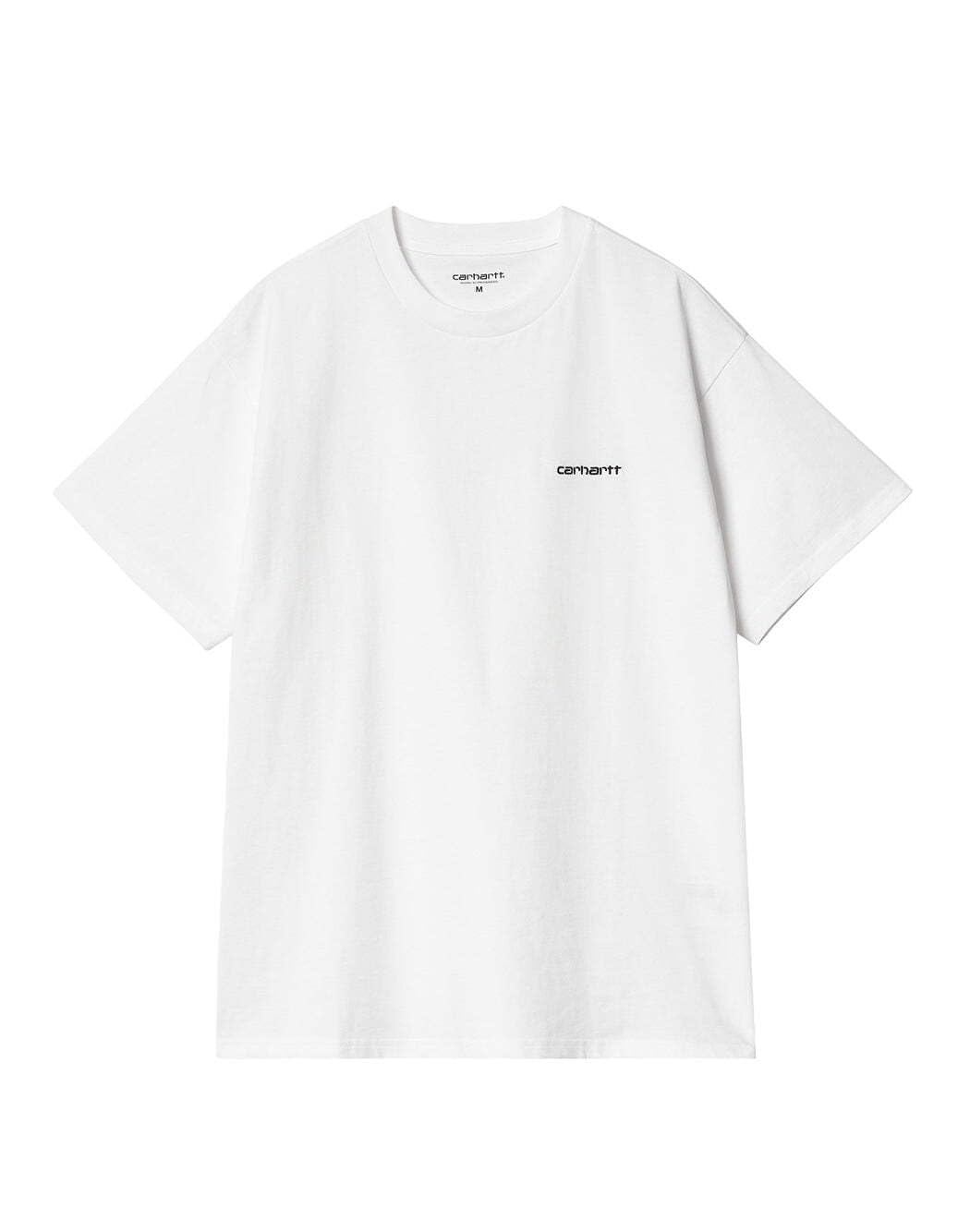 Loose Fit Script Embroidery T-Shirt Men's Cotton