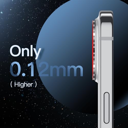 Image of JETech Camera Lens Protector for iPhone 14 Pro 6.1-Inch and iPhone 14 Pro Max 6.7-Inch, Full Coverage 9H Tempered Glass Ring Cover, Matte Metal Plate, Case Friendly, 1-Pack (Silver)