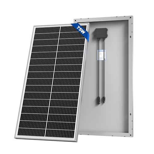 ACOPOWER 75W 12V Slim Solar Panel, N-Type 25.4% High Efficiency Monocrystalline Module with Solar...