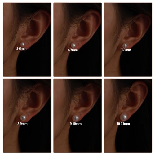 14k Gold Plated Sterling Silver Carefully Selected Freshwater Small Pearl Stud Earrings for Women4