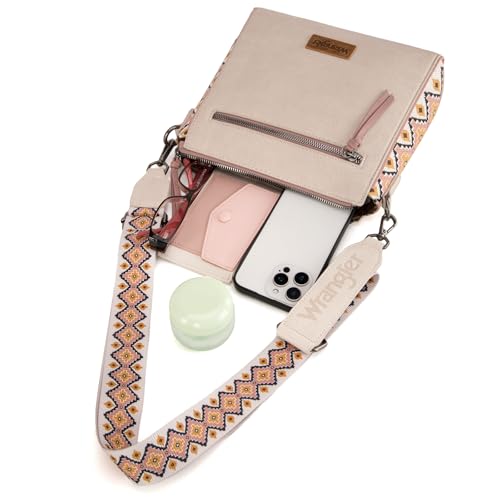Image of Wrangler Aztec Crossbody Purse Medium Shoulder Bags for Women Western Handbag with Guitar Strap