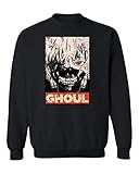 RIVEBELLA New Graphic Shirt Anime Manga Ghoul Sweater Unisex Crewneck Sweatshirt (Black, Large)