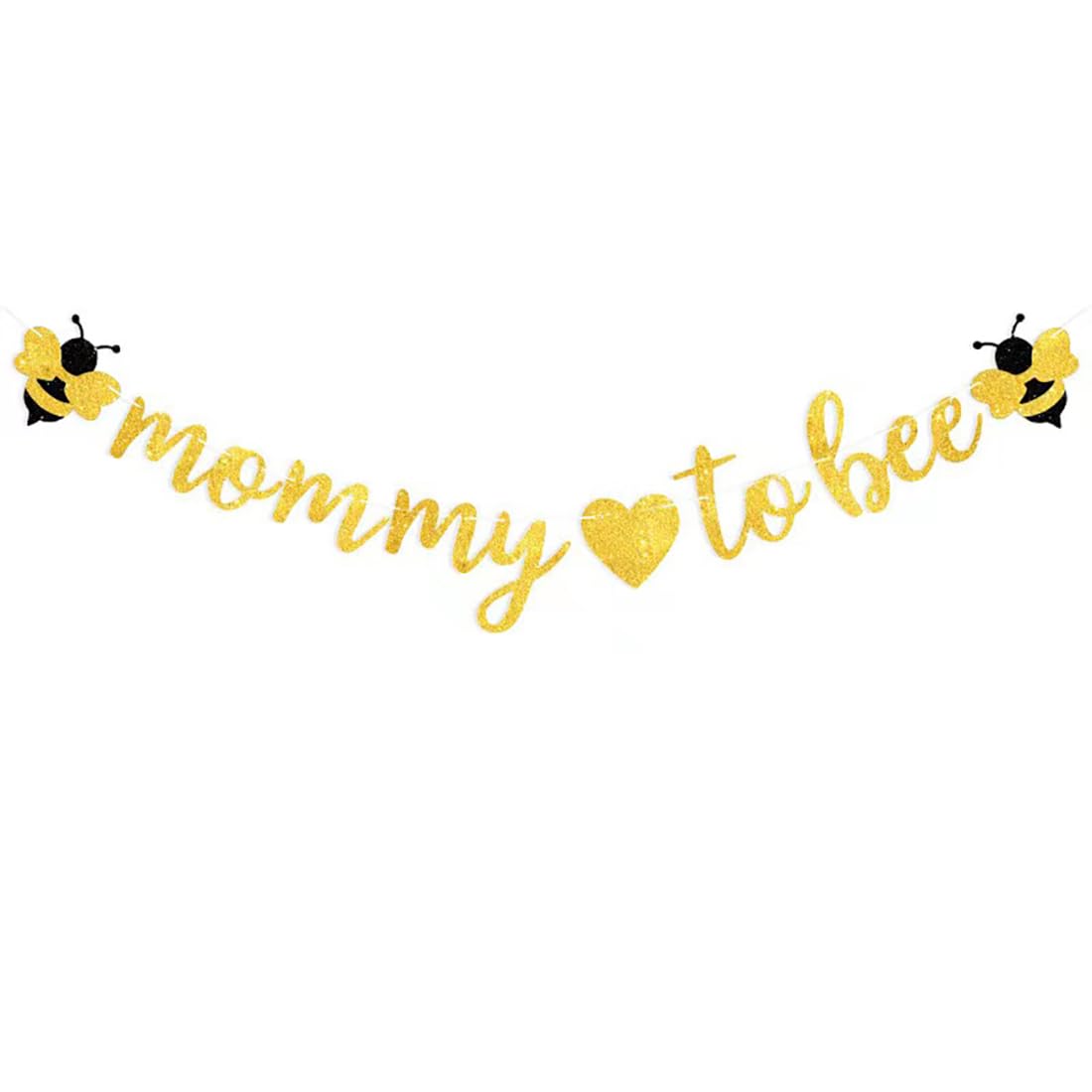 Baby Shower Decorations -Gold Glitter Mommy to Bee Banner Bumble Bee Theme Baby Shower Party Favors Decorations Gift for Pregnant Party Deco