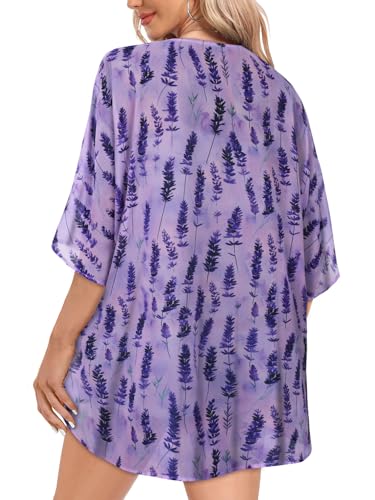 Image of Women Kimono Cardigans Casual Summer Tops Cover up Open Front Floral Print Resort Wear 2026