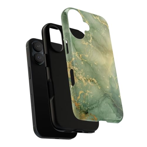 Coque iPhone 16 marbre vert rigide anti-rayures pour votre écran