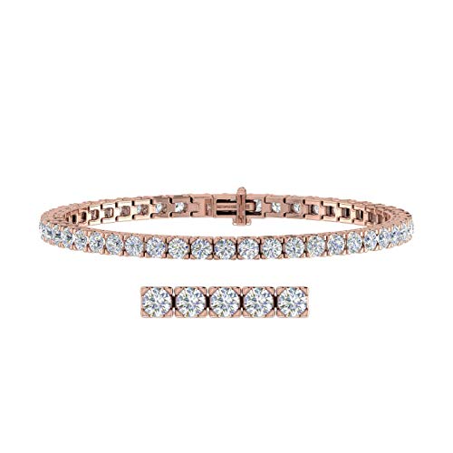 Image of 2 to 7 Carat Natural Diamond Tennis Bracelet for Women in 14K Gold (7 Inch) - IGI Certified (I1-I2 Clarity)