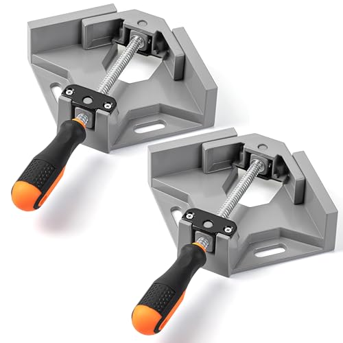 Bates- Corner Clamps for Woodworking, 2 Pack, 90 Degree Clamp with Adjustable Swing Jaw Aluminum Alloy Frame, Right Angle Clamps for Woodworking