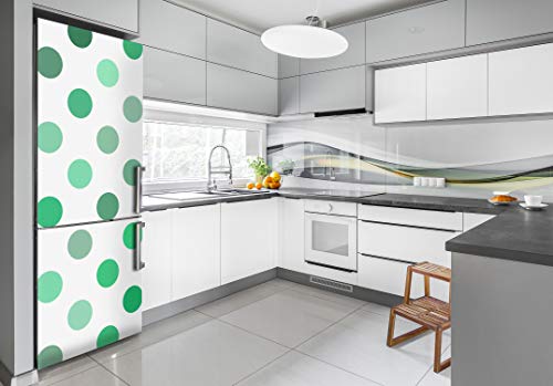 Autocollant Frigo Rénovation 60x180cm - Cache-Rayures Points Verts