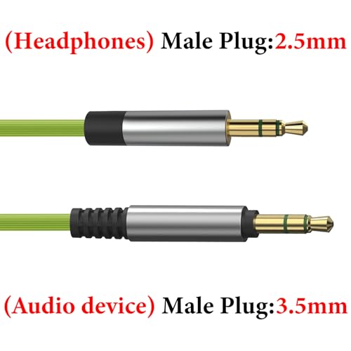 Image of GEEKRIA Audio Cable Compatible with AKG N60NC, N700NC, N60, Y600NC, Y500, Y50, Y40, Y50BT, Y45BT, N90Q Headphones Cable, 3.5mm to 2.5mm Replacement Stereo Cord (4 ft /1.2 m)