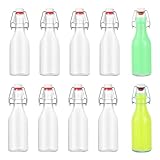 ASOENTIWOX Glasflaschen zum Befüllen 250ml, 10 Stück Flaschen mit Bügelverschluss, Bügelflaschen, Schnapsflaschen zum Befüllen, Perfekt für Saftflasche, Saft & Limonade