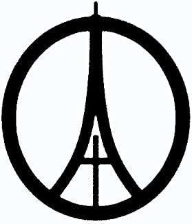 Creative Concept Ideas Paris Paz Torre Eiffel CCI calcomanía vinilo adhesivo  coches camiones furgonetas paredes portátil  negro  5.5 x 4.75