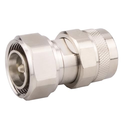 Adaptador 4.3-10 macho a N macho con acabado premium Mini DIN de bajo PIM 160dBc