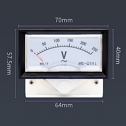 Panneau Mètre Analogique AC Cadran Rectangle Compact 70x40mm Modèle 85L17
