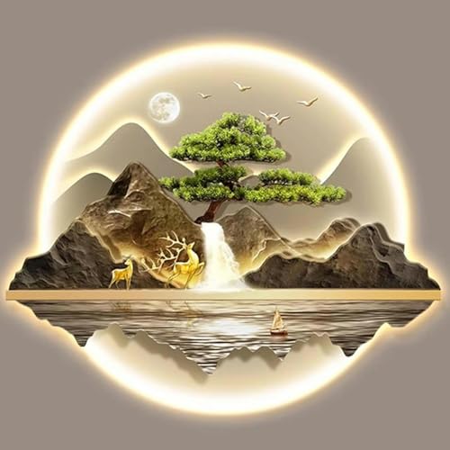 Sculpture murale 3D LED pour un salon chic et zen