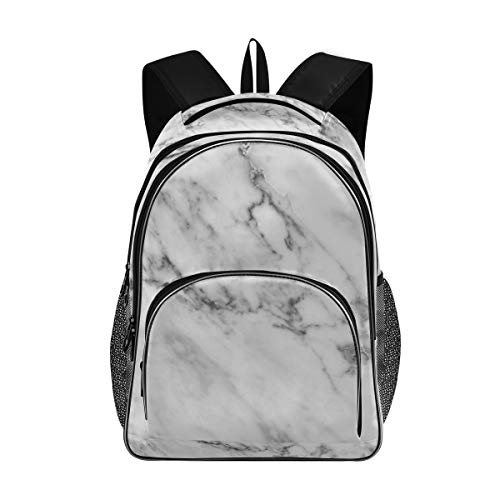Preisvergleich Produktbild Irud Shcool Rucksack, graue Marmorstruktur, langlebige Tasche, Arbeitstasche, leicht, Laptoptasche, wasserabweisend, Schulrucksack, Geschenke für Männer und Frauen