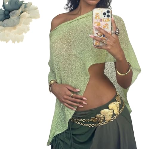 One-Piece Hot Girl poncho Shawl UV Protection Summer Sheer Poncho Lace Hot Girl Knitted Top for Women 6