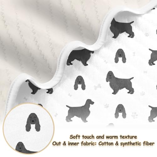 Image of English Cocker Spaniel Baby Swaddle Blanket for Boys and Girls, Muslin Baby Receiving Swaddle Blanket, Soft Cotton Nursery Swaddling Blankets for Newborn Toddler Infant