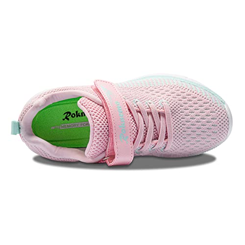 Kids Sneakers For Girls Athletic Running Shoes Sports Strap Casual Lightweight Breathable Tennis Walking Shoes Little Kid Big Kid Pink 4 #TOP2