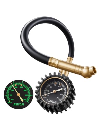 AstroAI Mechanical Heavy Duty Tyre Pressure Gauge, 100 PSI, 2' Glow Dial