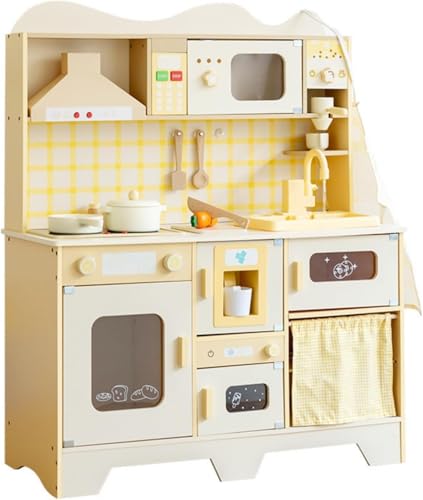 Acnivkoキッチン おもちゃままごとキッチン 木のおもちゃ 調理器具セット おもちゃセット キッチンおもちゃ 知育玩具 子供のおもちゃ 知育玩具模造コンロ ミニキッチン おもちゃのキッチン 子供 誕生日 入園祝い プレゼント ミニキッチン (77*34