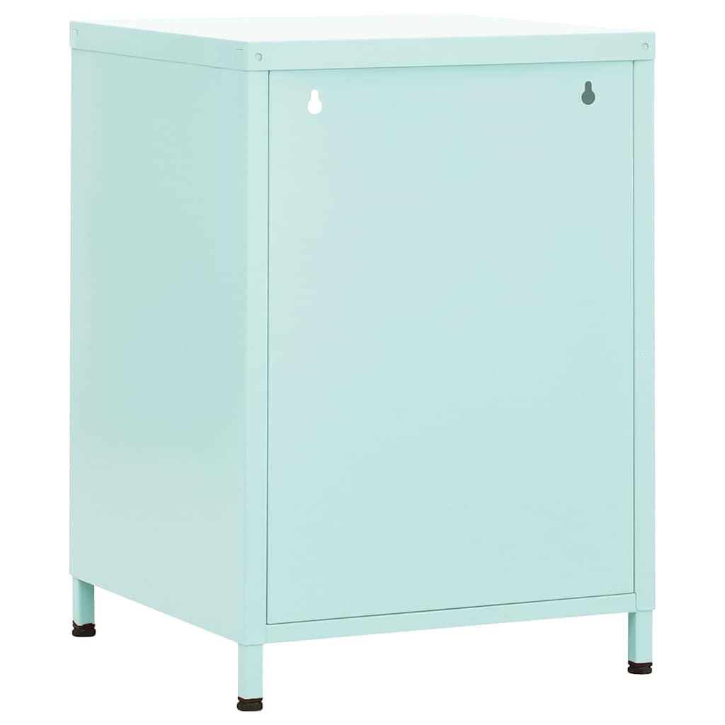 Nachttische 2er Set Minzgrün 35x35x51 cm Stahl Beistelltisch Schlafzimmerschrank Organizer Schlafzimmer modern platzsparend