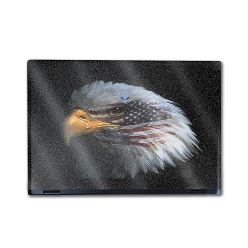 Image of Glossy Glitter Laptop Skin Compatible with Alienware M16 R2 (2024) - Eagle Eye - Premium 3M Vinyl Protective Wrap Decal Cover - Easy to Apply | Crafted in The USA by MightySkins