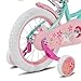 JOYSTAR Unicorn 12 Inch Kids Bike for 2-4 Years Girls Toddler Bikes with Training Wheels Princess Girls Bike with Basket Doll Seat Streamers Toddler Kids Bicycles Green