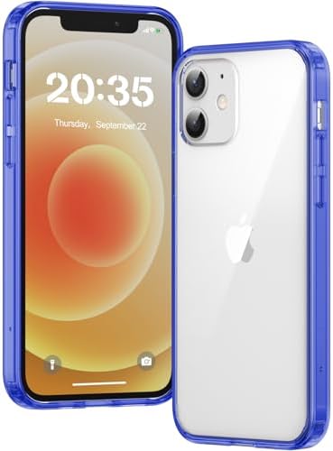 Voyahülle Hülle für iPhone 12/12 Pro Hülle, Anti-Vergilbung Transparent Handyhülle Stoßfest Schutzhülle, Premium Kratzfeste Case für iPhone 12/12 Pro - Blau