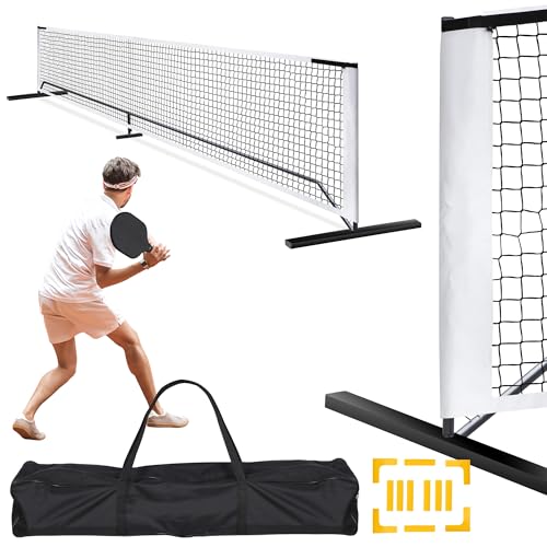 F2C Portable 22FT Pickleball Net Set Regulation Size Soccer Tennis Net with Court Markers,Game Set System with Metal Frame Stand and Carrying Bag (Pickleball Net with Court Markers)