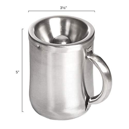 5 Inch Brushed Stainless Personal Spittoon with Removable Top