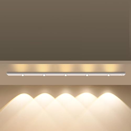 Luminária 3 Cores LED Sensor De Movimento Luz Recarregável USB Cozinha Armário Roupeiro (DMS Branco,