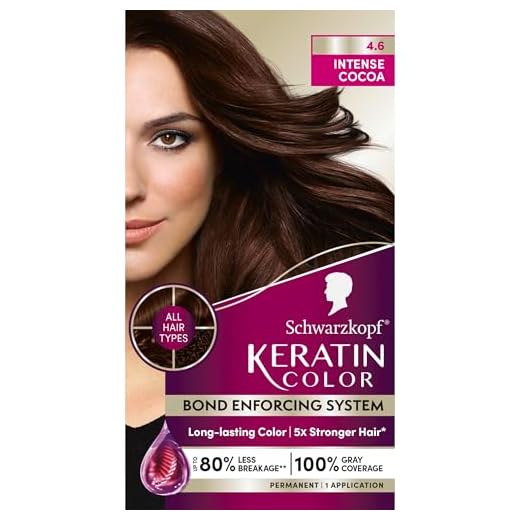 Schwarzkopf Keratin Color Permanent Hair Color Cream, 4.6 Intense Cocoa