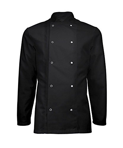 INS16 Veste de chef avec fermeture à bouton-pression Unisexe Noir Cover