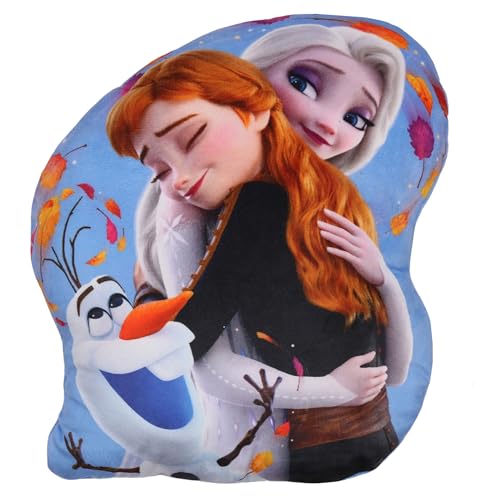 sarcia.eu Frozen Anna ELSA Olaf WEICHE Dekoratives Kissen, Zierkissen, Velour Formkissen für EIN Kinderzimmer 29x34cm Oeko-TEX (D)